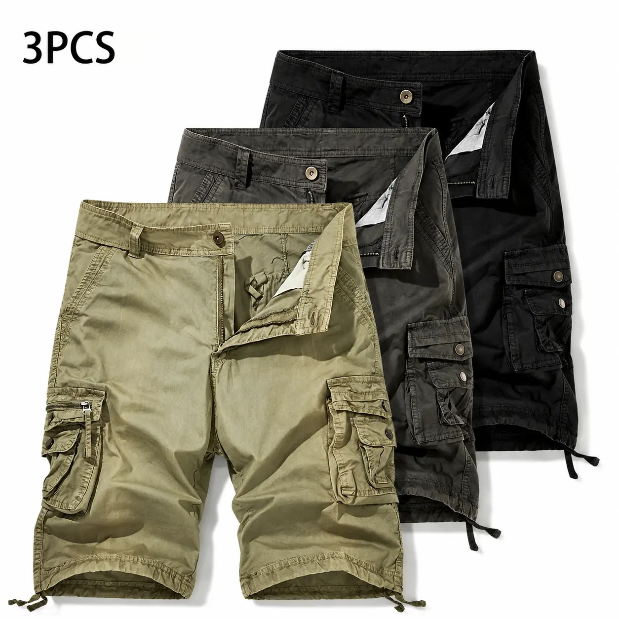 Men's Plus-Size Summer Cargo Shorts