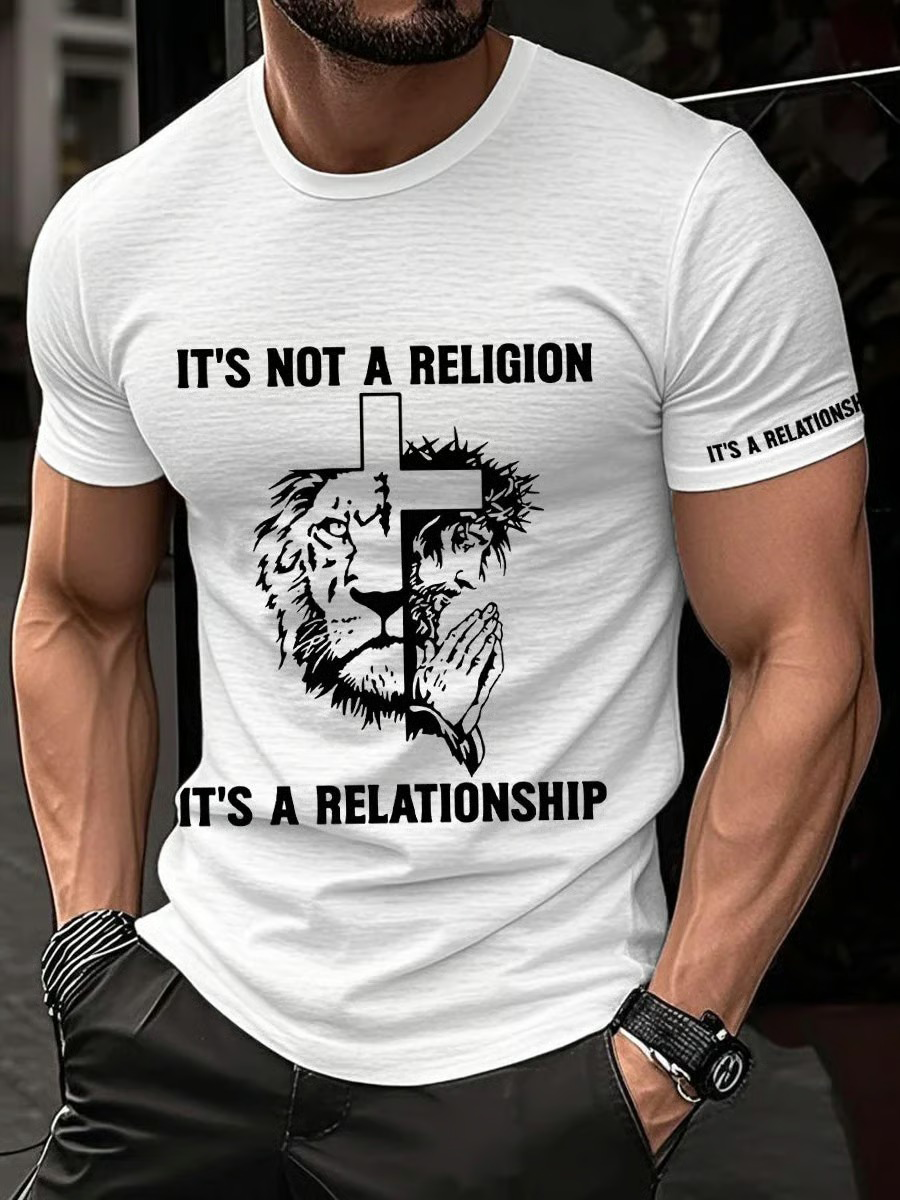 Men'S Faith  Print Casual Top