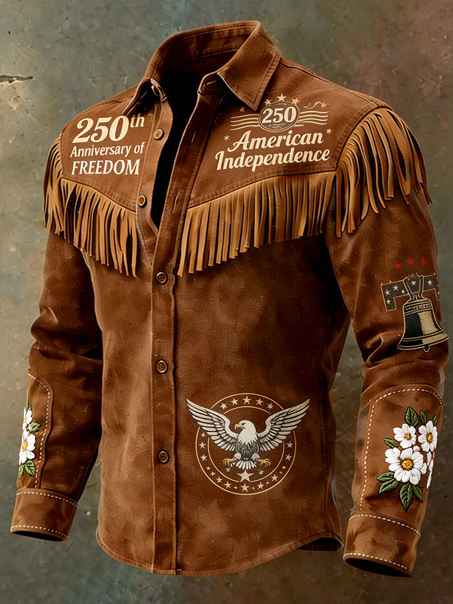 Men's 250th Anniversary of Freedom Eagle Fringe Western Shirt