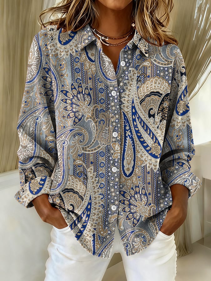 Women's casual vintage corduroy shirt