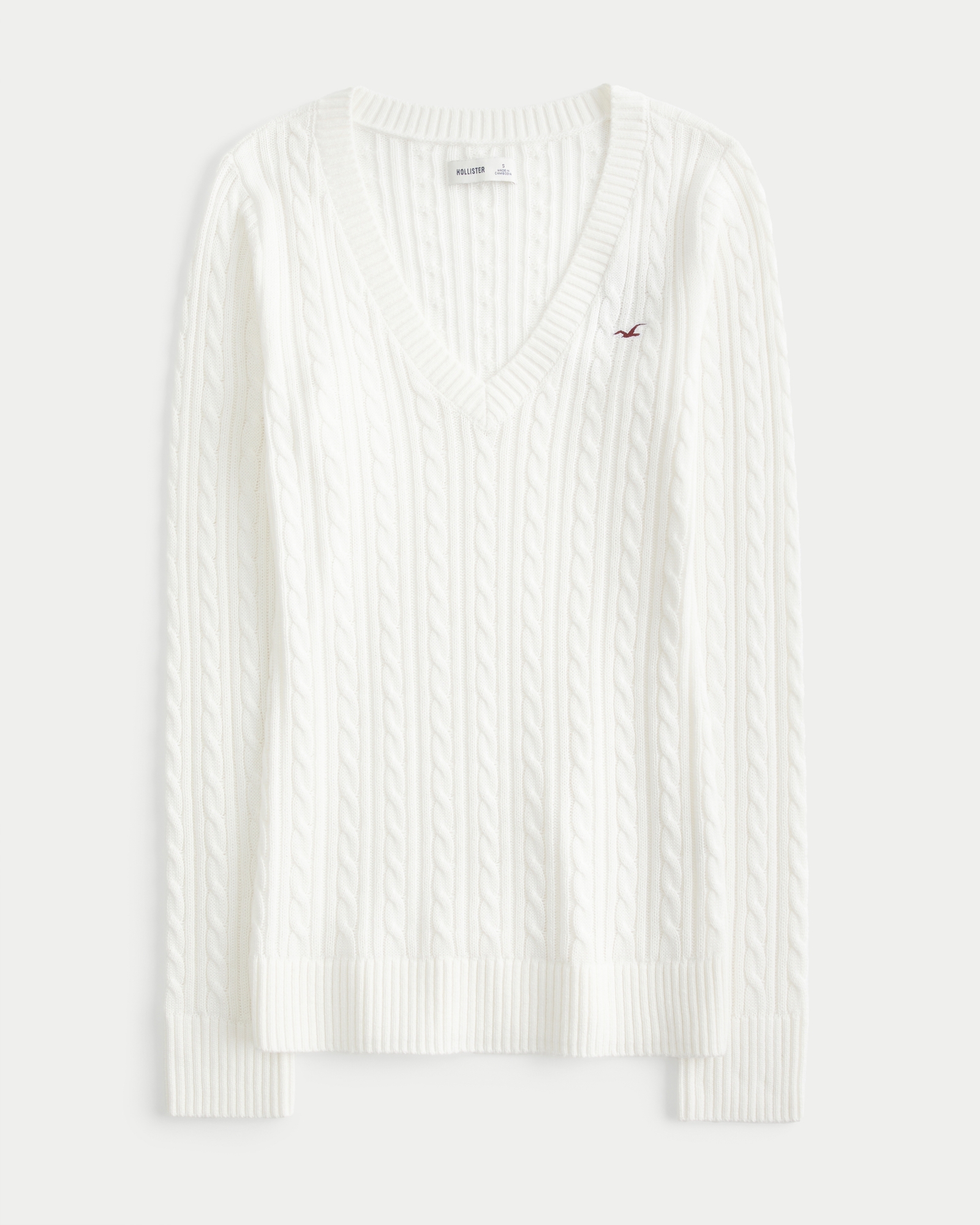 Cable-Knit Icon V-Neck Sweater
