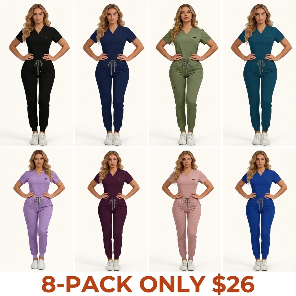 Women's Medical Scrub Uniform Set