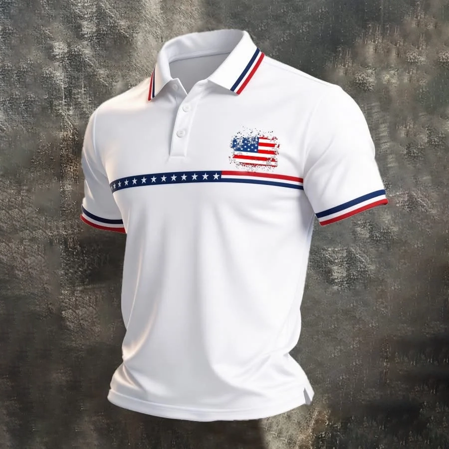 Men'S Business And Leisure 250Th Anniversary Polo Shirt For The Founding Of The United States
