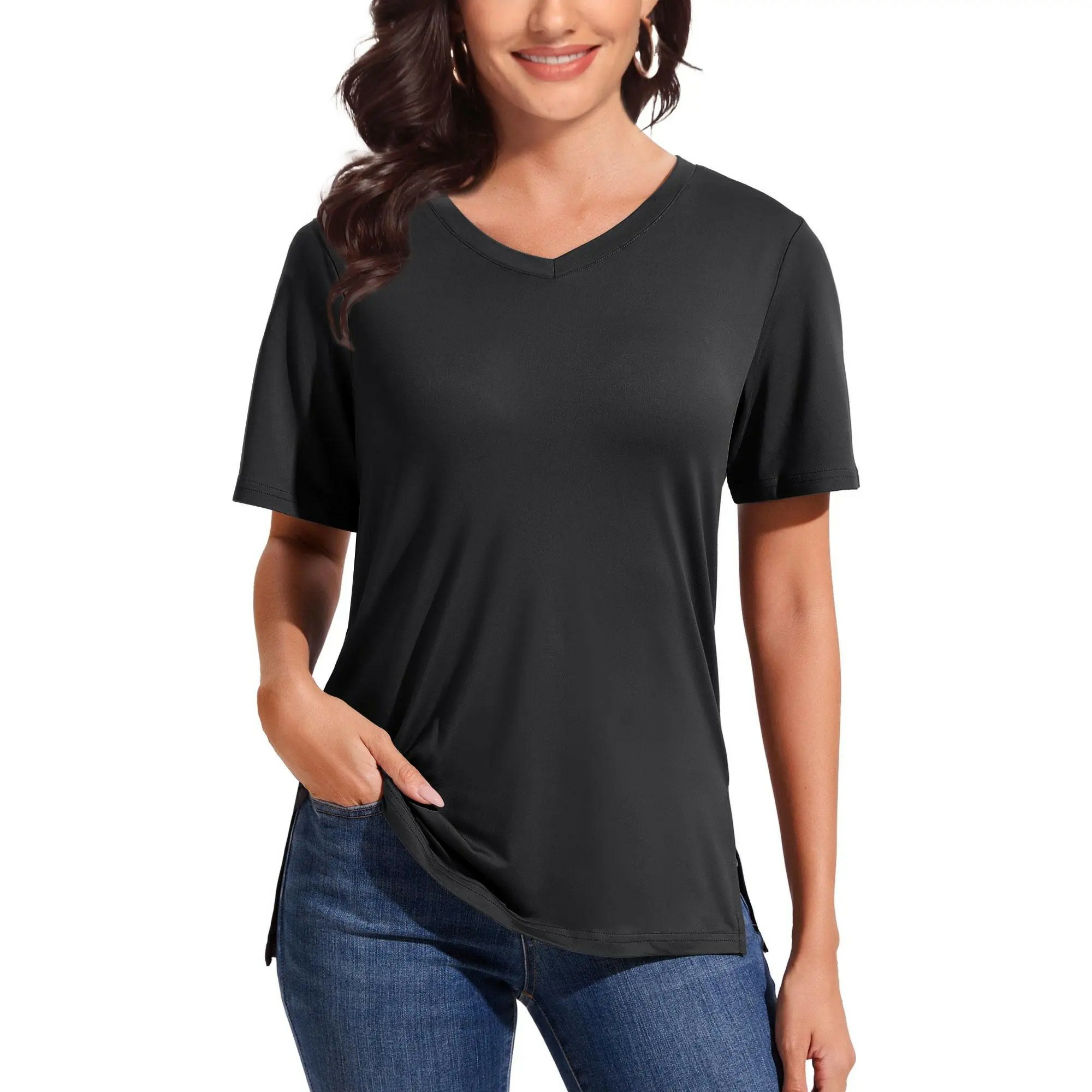 🔥Easter Sale!V-Neck Loose Fit Tee