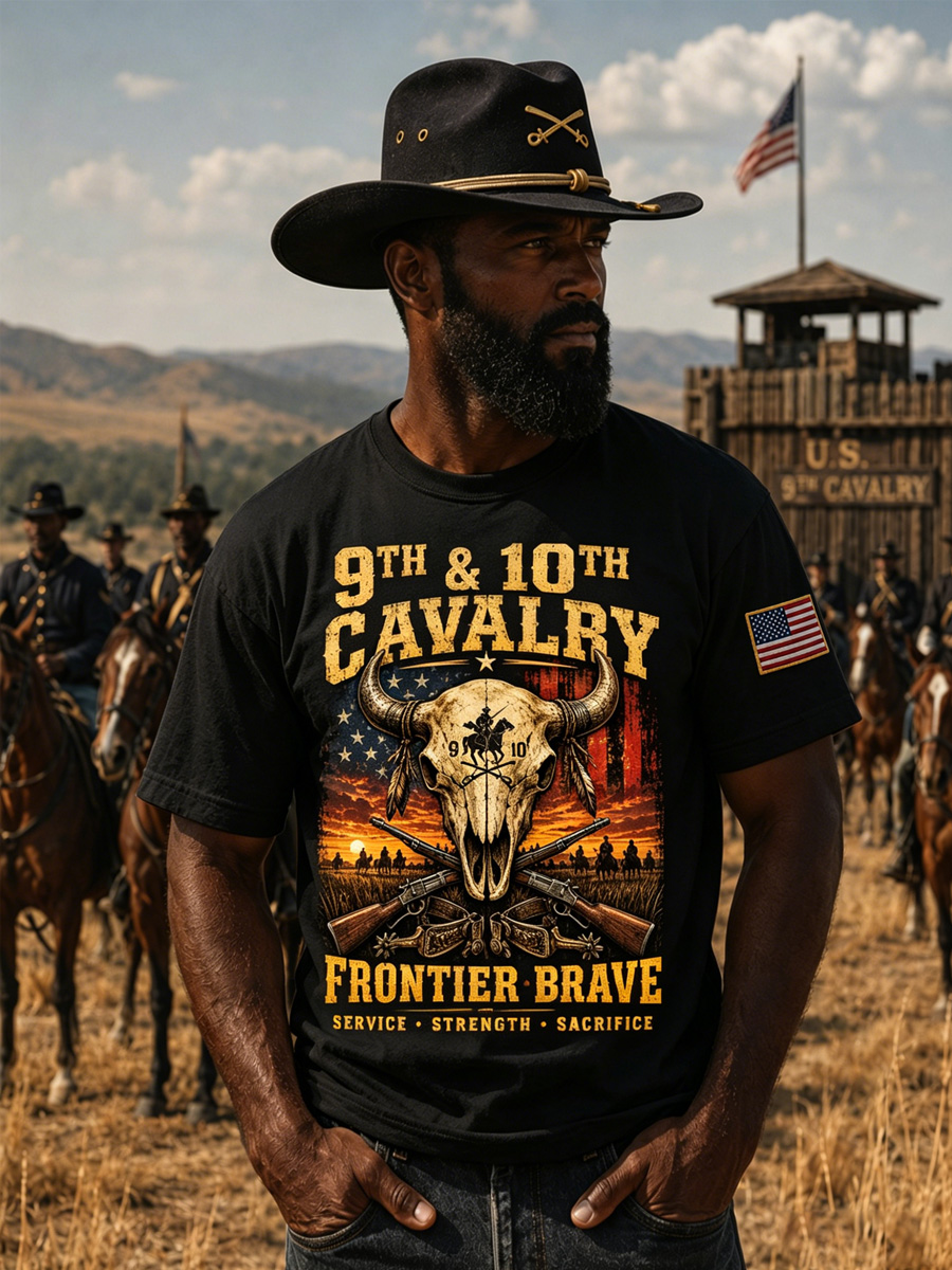 Retro Buffalo Soldier Art Print Men's Casual T-Shirt