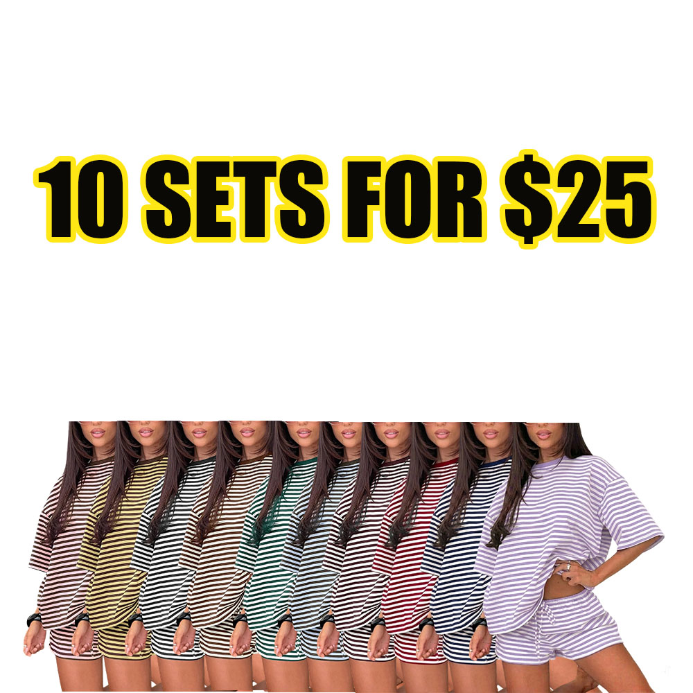 Women's Coastal Stripe Lounge Set