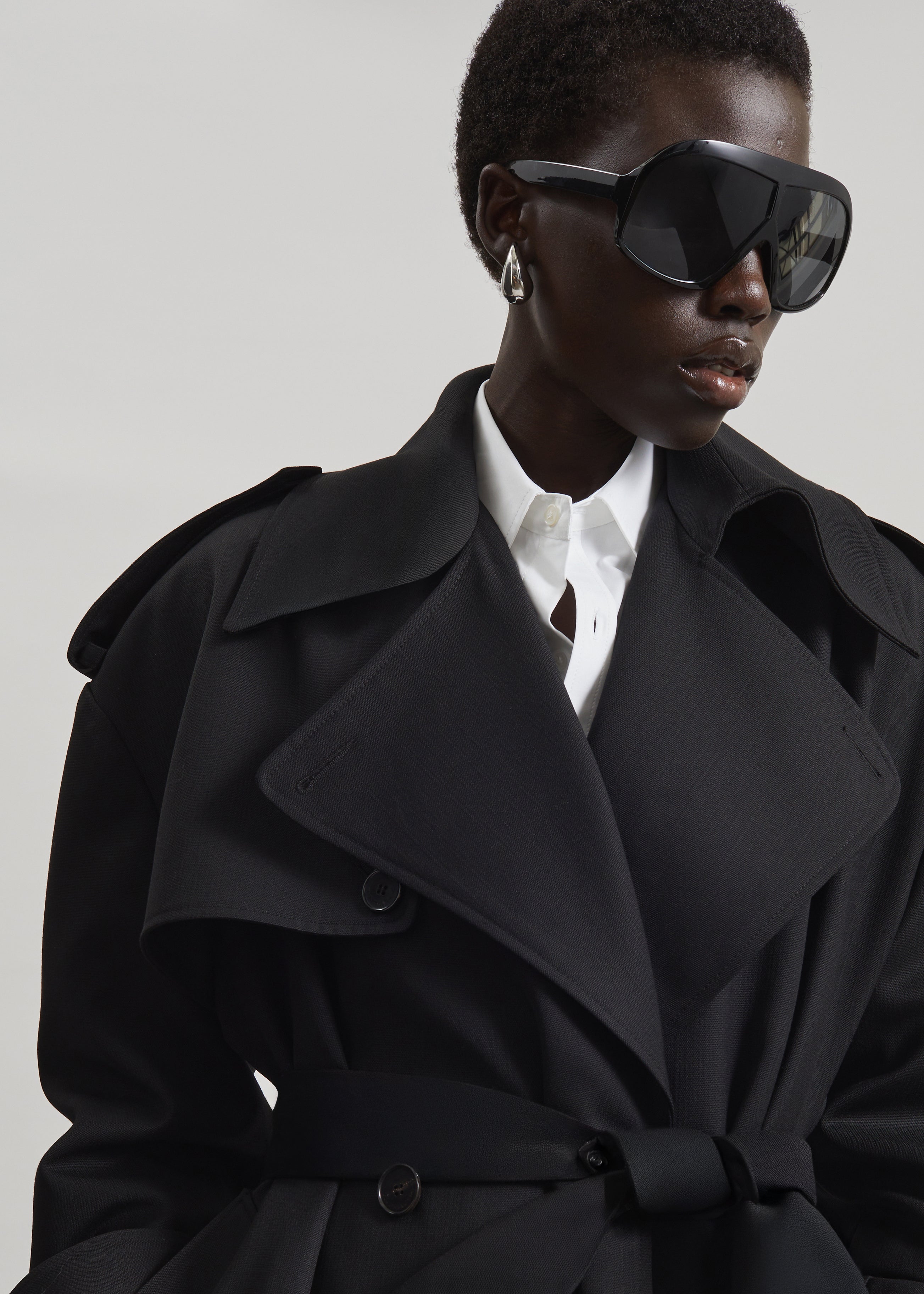 Dursley Tailored Trench Coat - Black