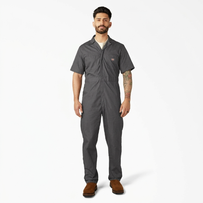 Short Sleeve Coveralls, Men's Sleeve Workwear,Lightweight Design,Worn Over Everyday Clothes