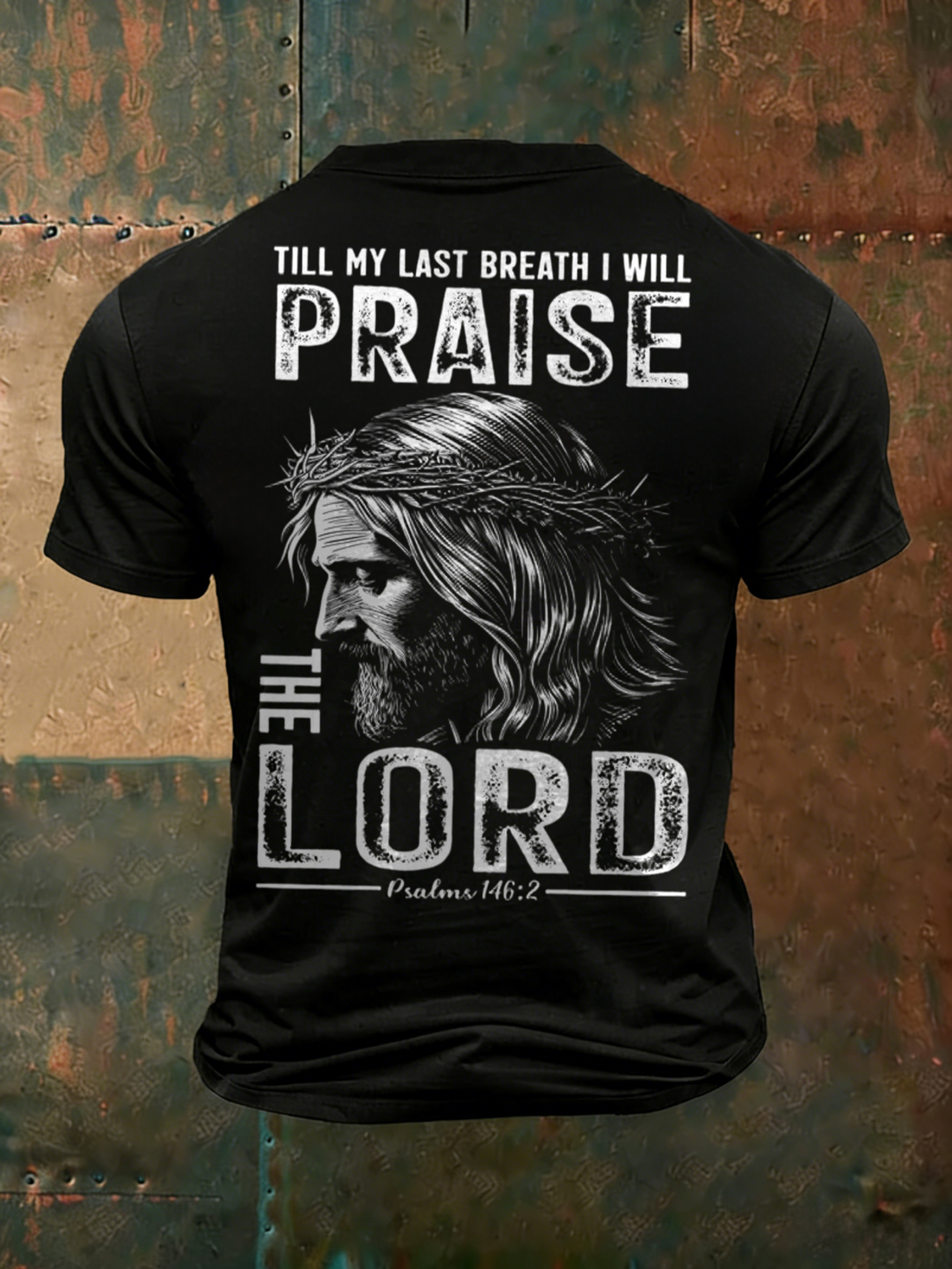 Men'S Casual Faith Jesus Letter Printed Round Neck T-Shirt