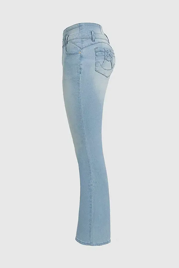 🔥High-Waist Button Fly Flare Jeans 7-Pack Only $24.99
