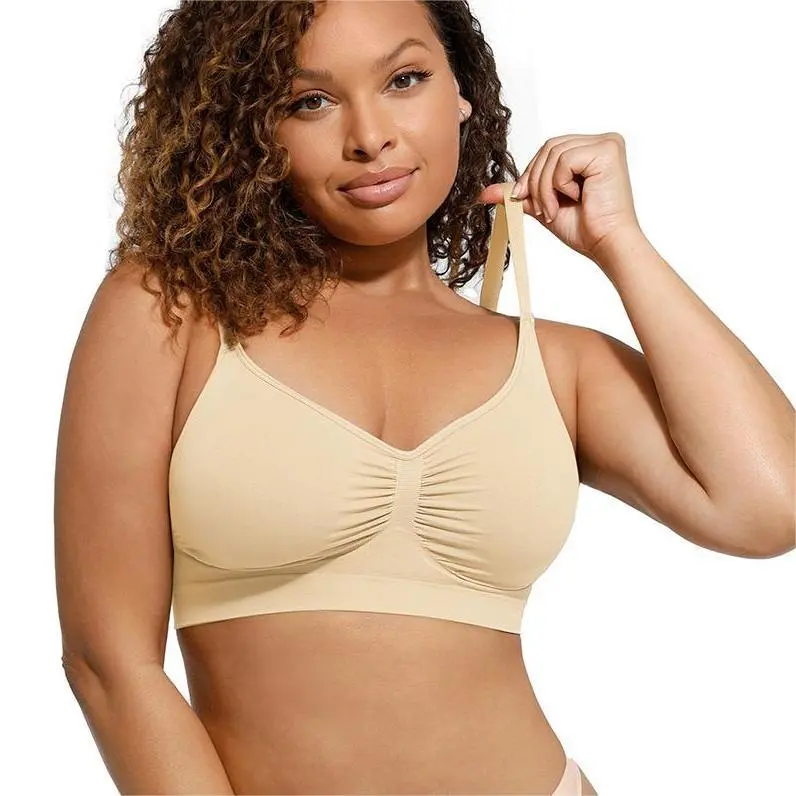Women's Wireless Bra Comfort Bralettes No Underwire Unlined Cami Bra Seamless Tshirt Bras Sports Bra