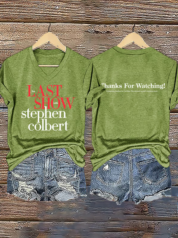 Women'S Short Sleeved V-Neck Casual T-Shirt