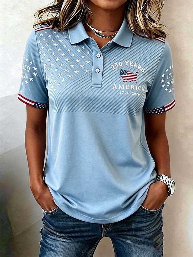 Women'S Independence Day Print Short-Sleeve Top