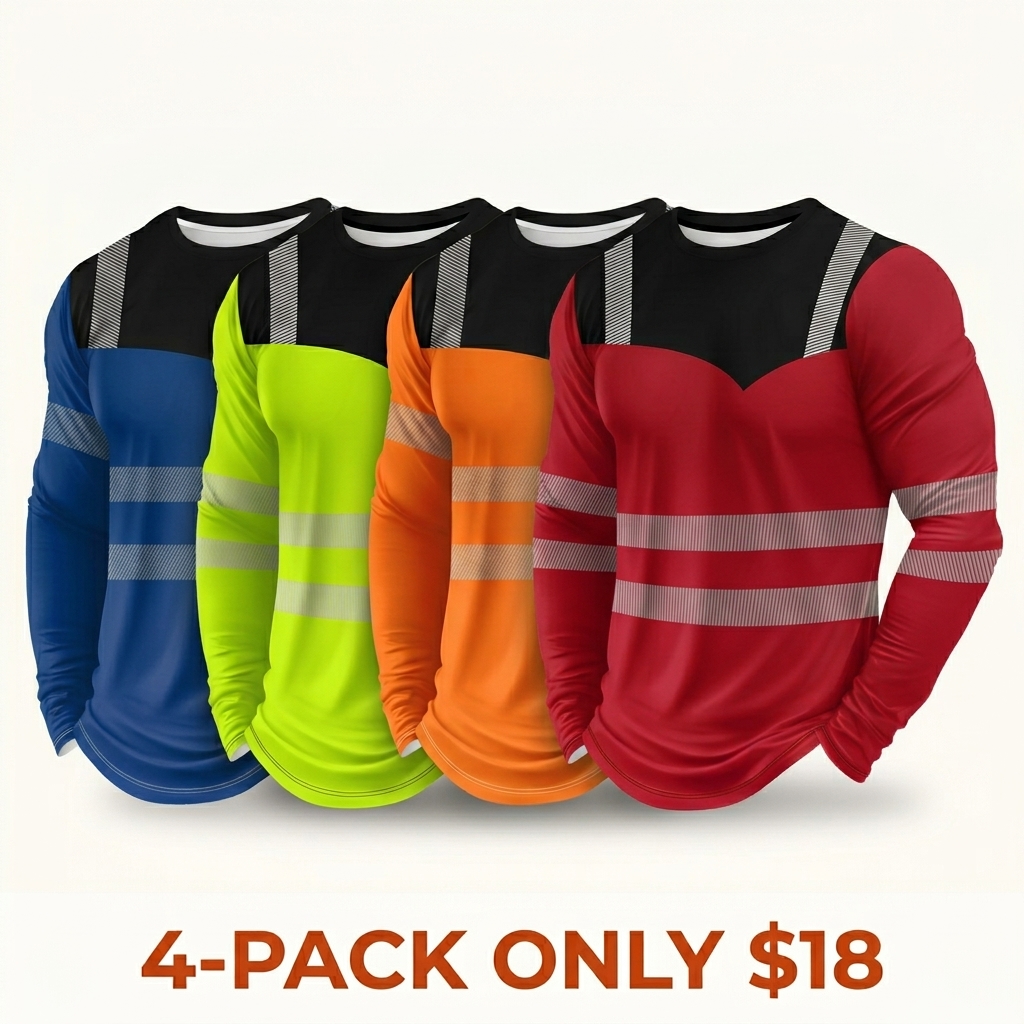 Men's Long-Sleeve Athletic T-Shirt — High-Performance Sportswear — Quick-Drying Top with Fluorescent Color-Blocking