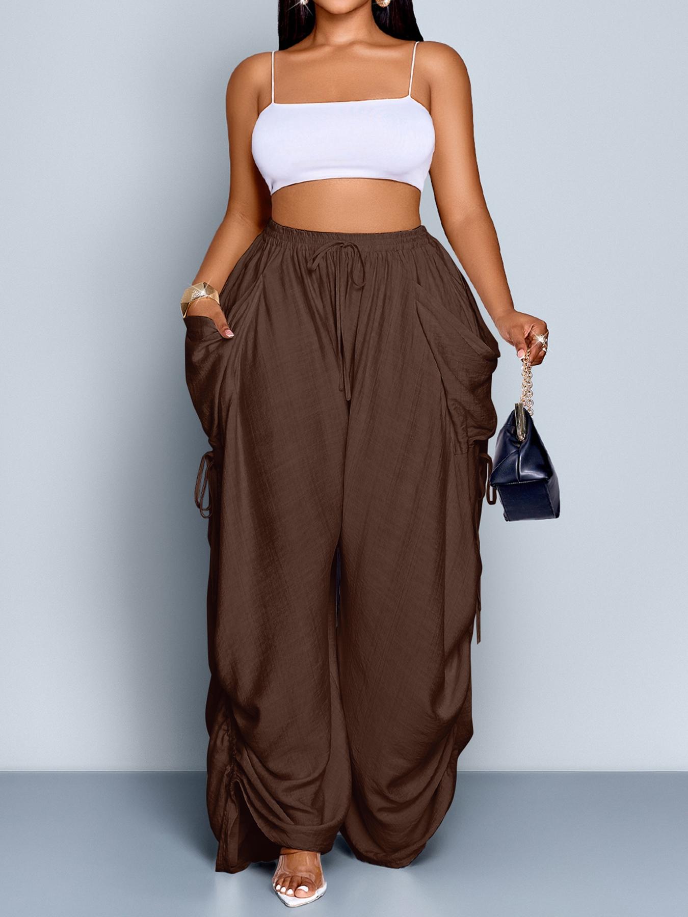 Women's Casual Loose High-Waisted Wide-Leg Trousers