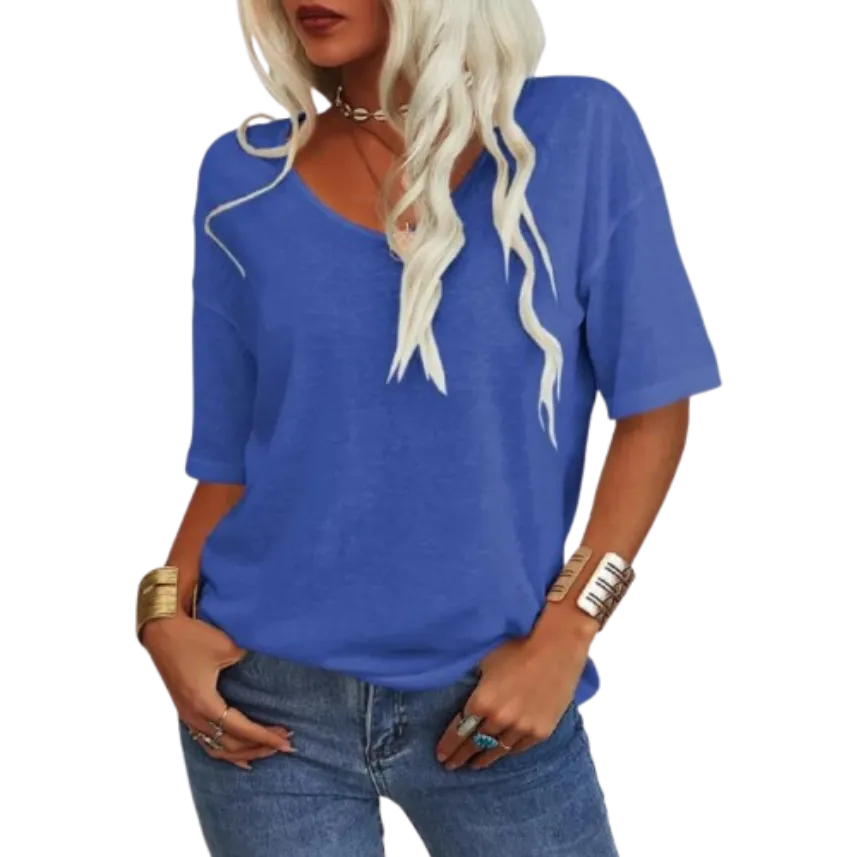 ✨Women's Solid Color V-Neck T-shirt [On Sale & Quick Ship!]