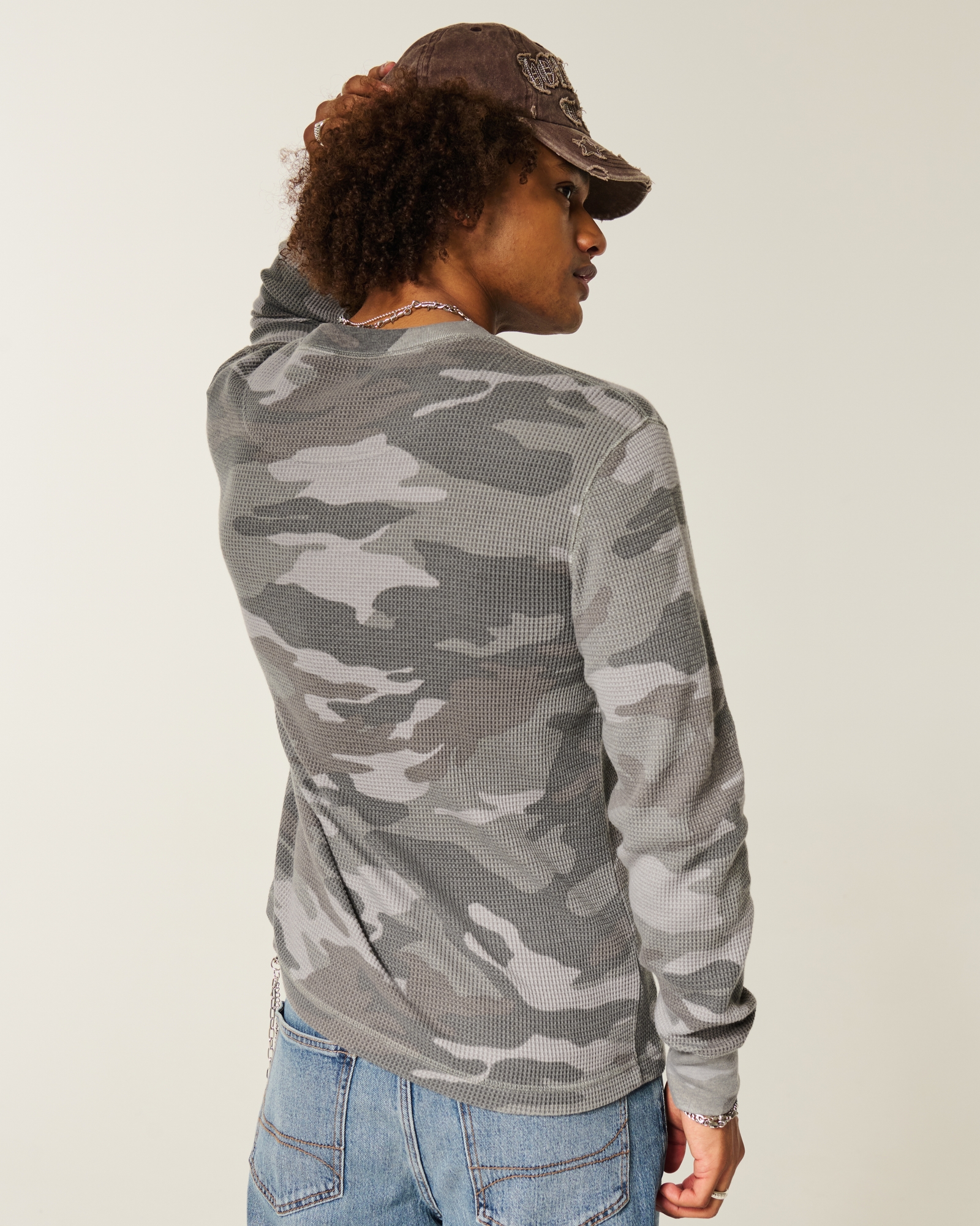 Relaxed Thermal Long-Sleeve Camo Crew Shirt