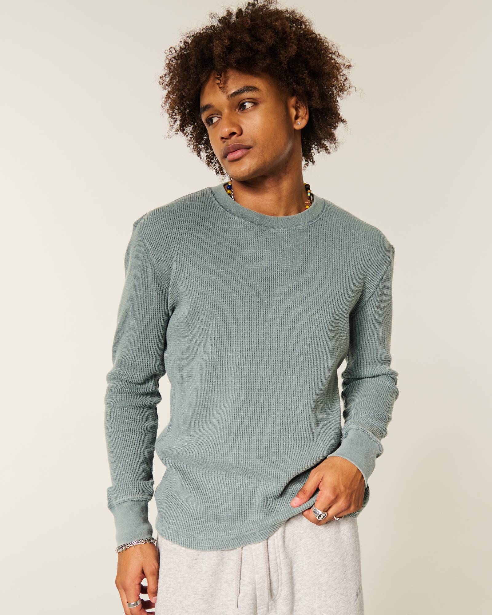 Relaxed Thermal Long-Sleeve Camo Crew Shirt