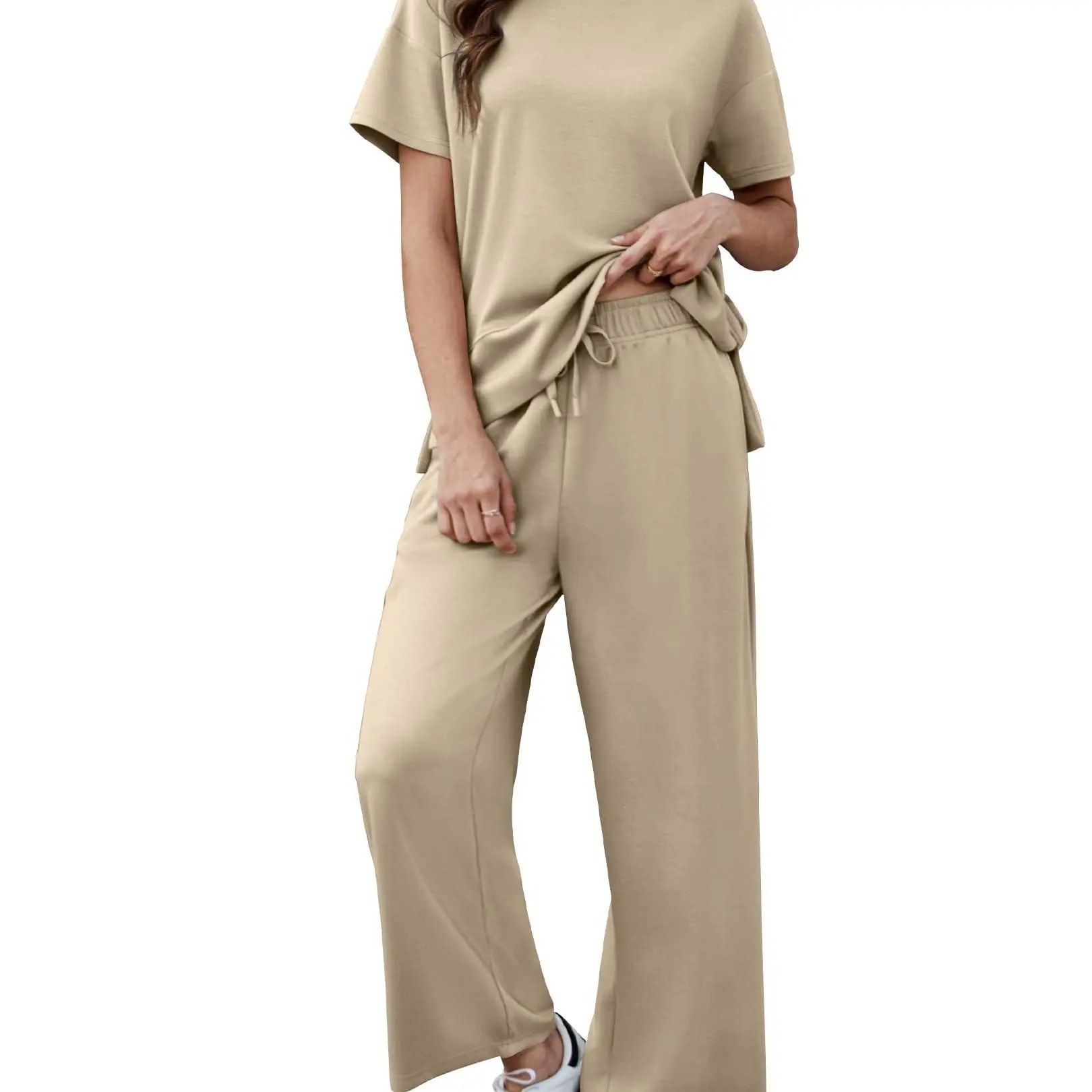 Summerwins Women’s 2-Piece Loose-Fitting Wide-Leg Pants Set