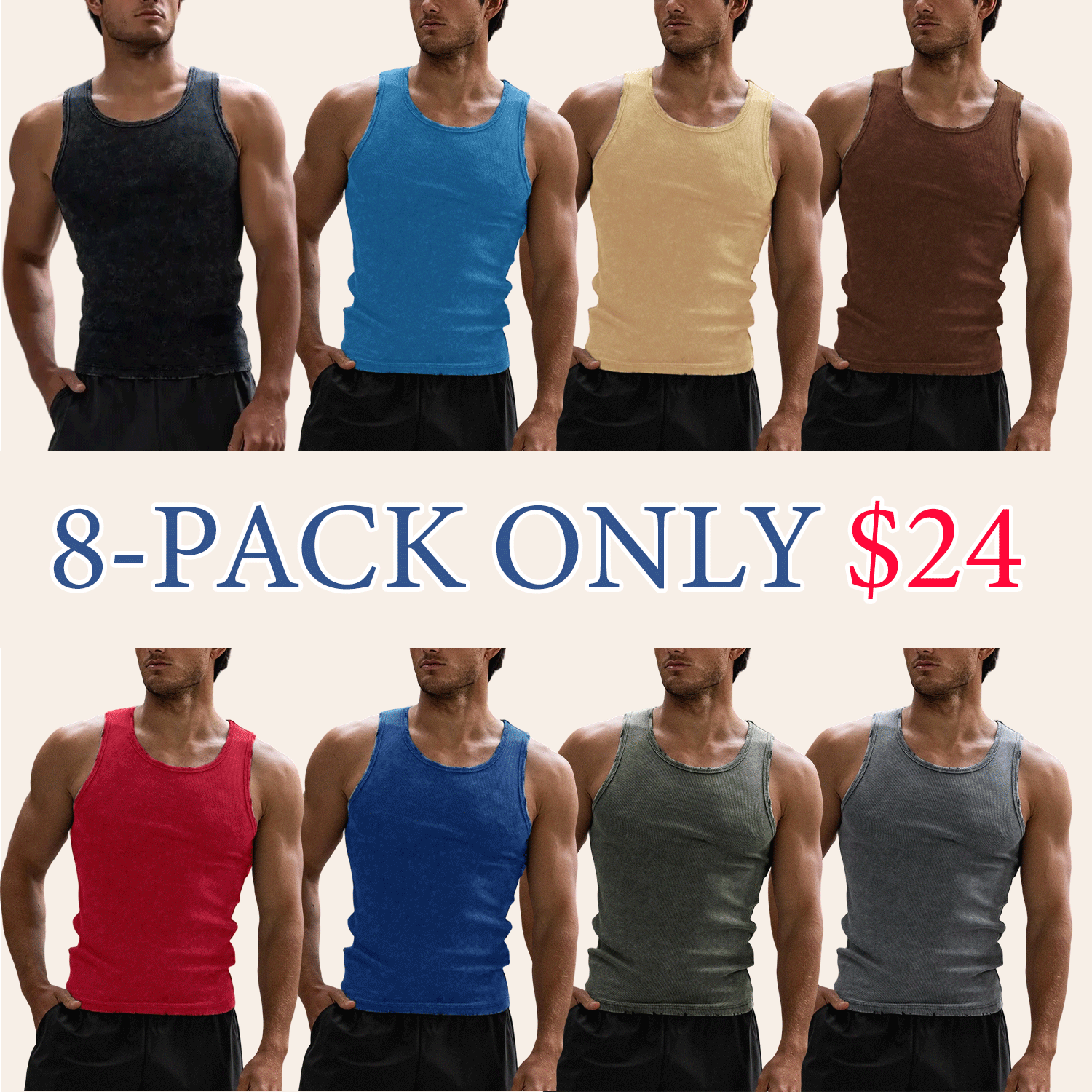 Men’s Ultra-Soft Distressed Fitted Tank