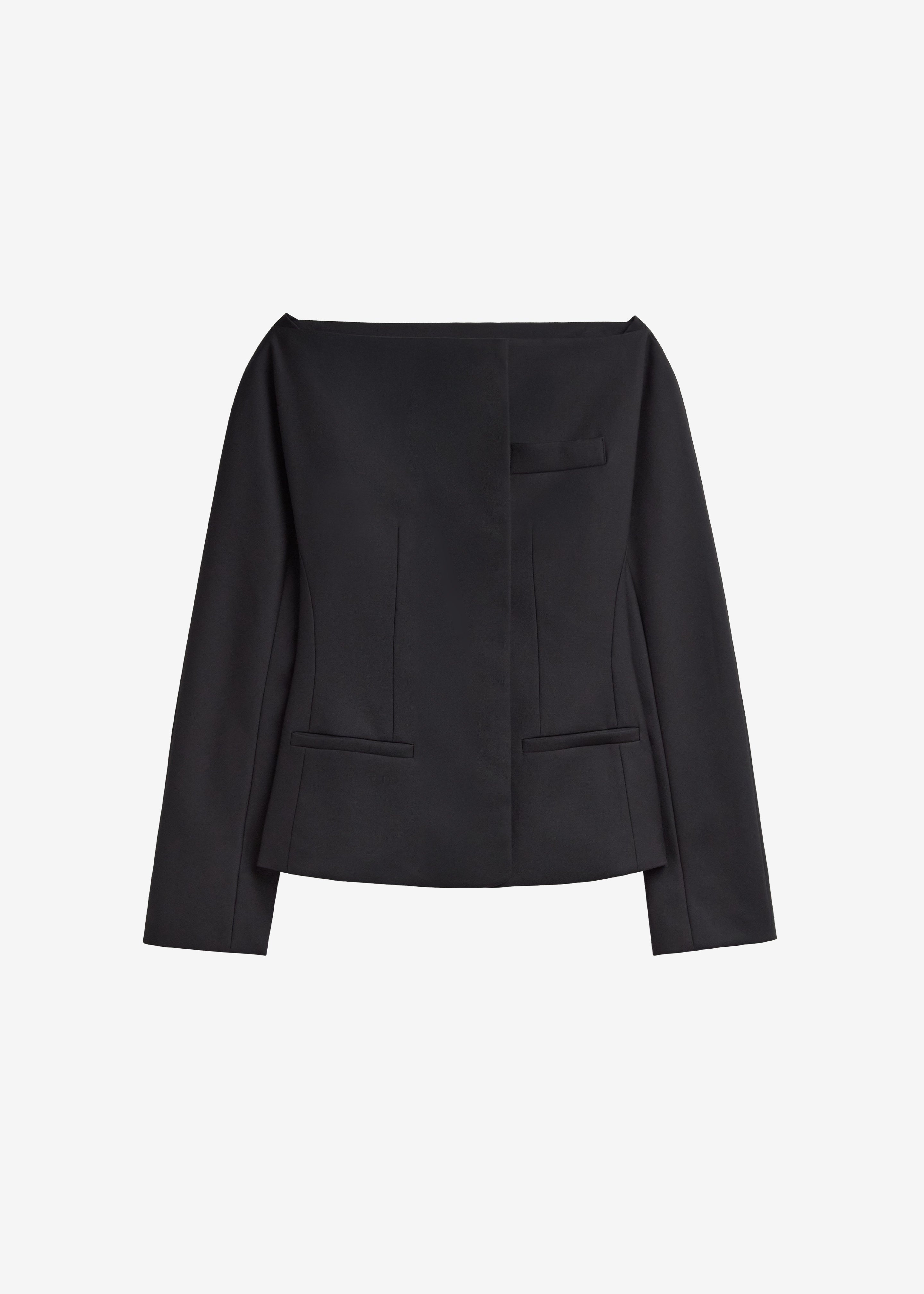 Troense Boatneck Tailored Blazer - Black
