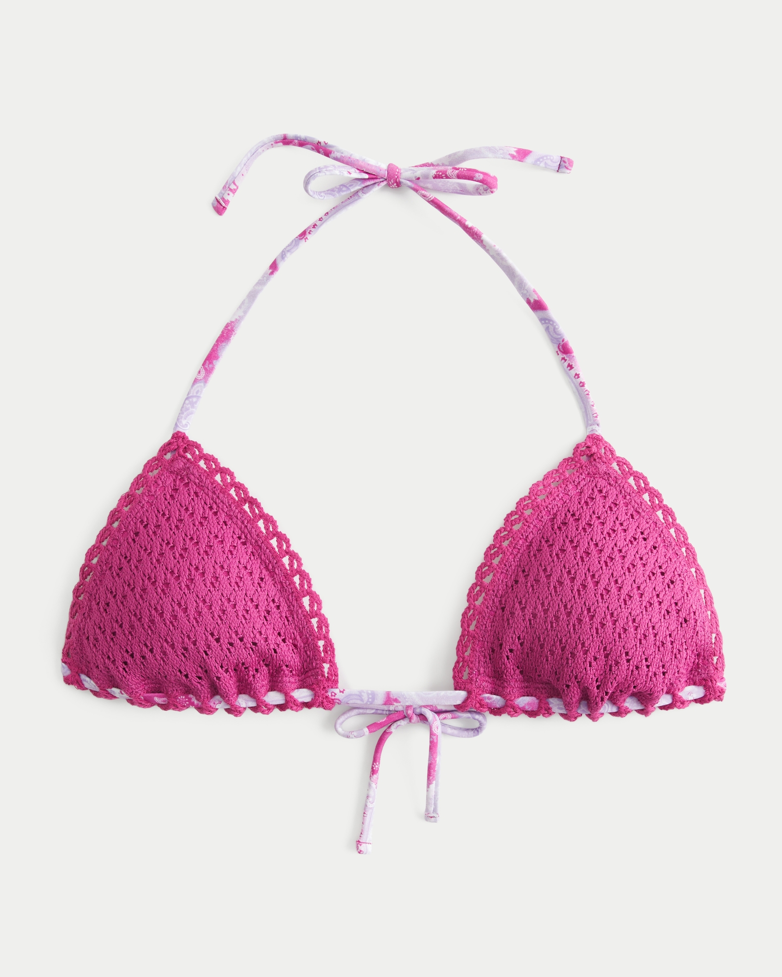 Stitched Trim Triangle Bikini Top