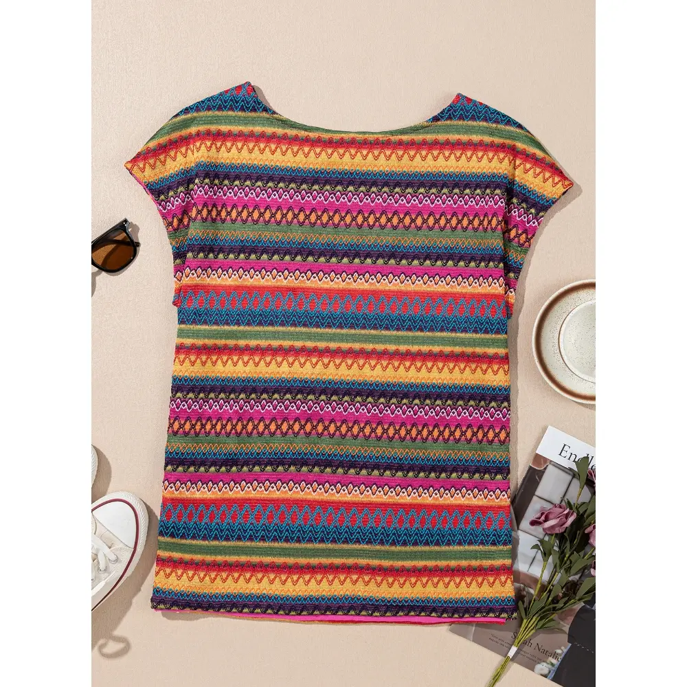 Summer Womens Tops for Women 2026 Trendy Fall Cute Crop Tops Striped Shirts Crewneck Womens Blouses Dressy Casual Business Fashion Vacation Outfits Resort Wear Ladies Loose Fit