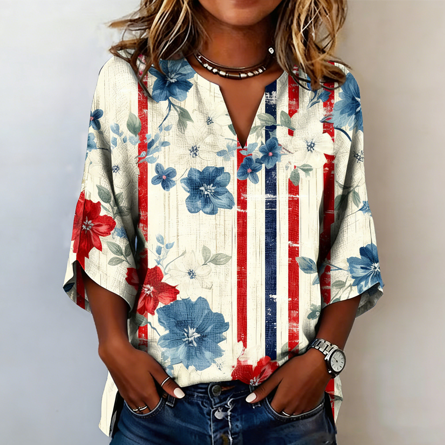 Women'S Casual Floral Printed Top