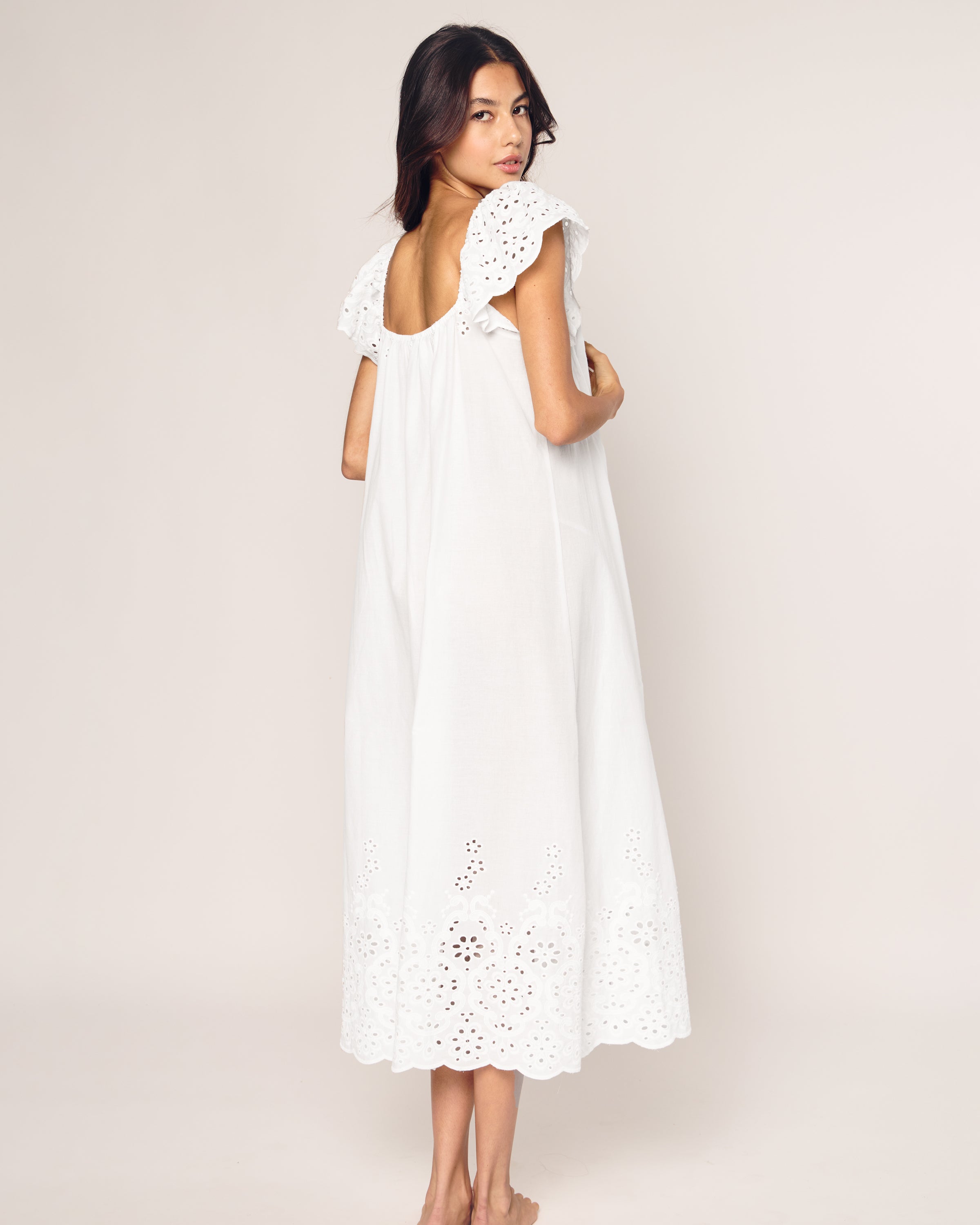 Women's Twill Ava Nightgown in White
