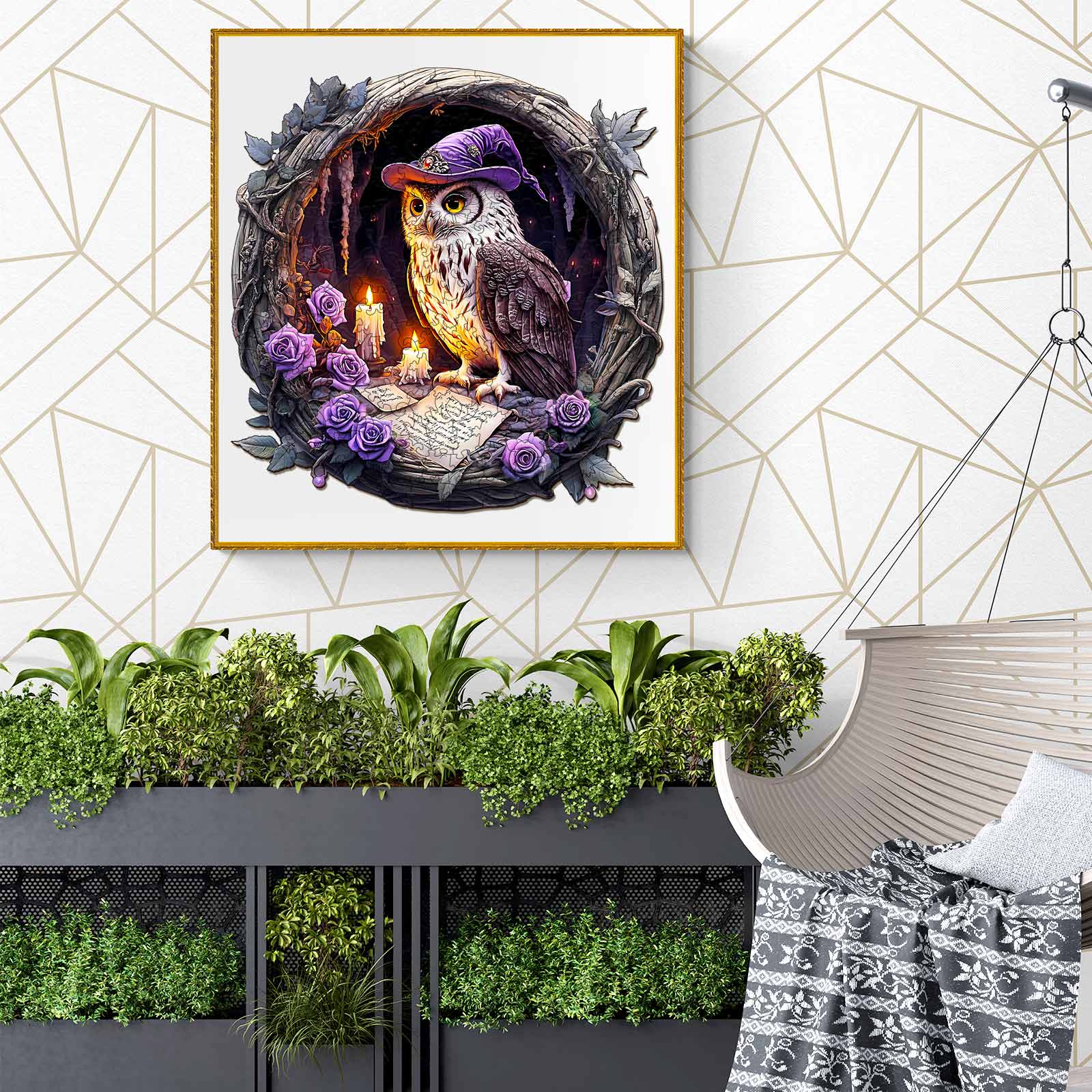 3D Witch Owl Wooden Jigsaw Puzzle