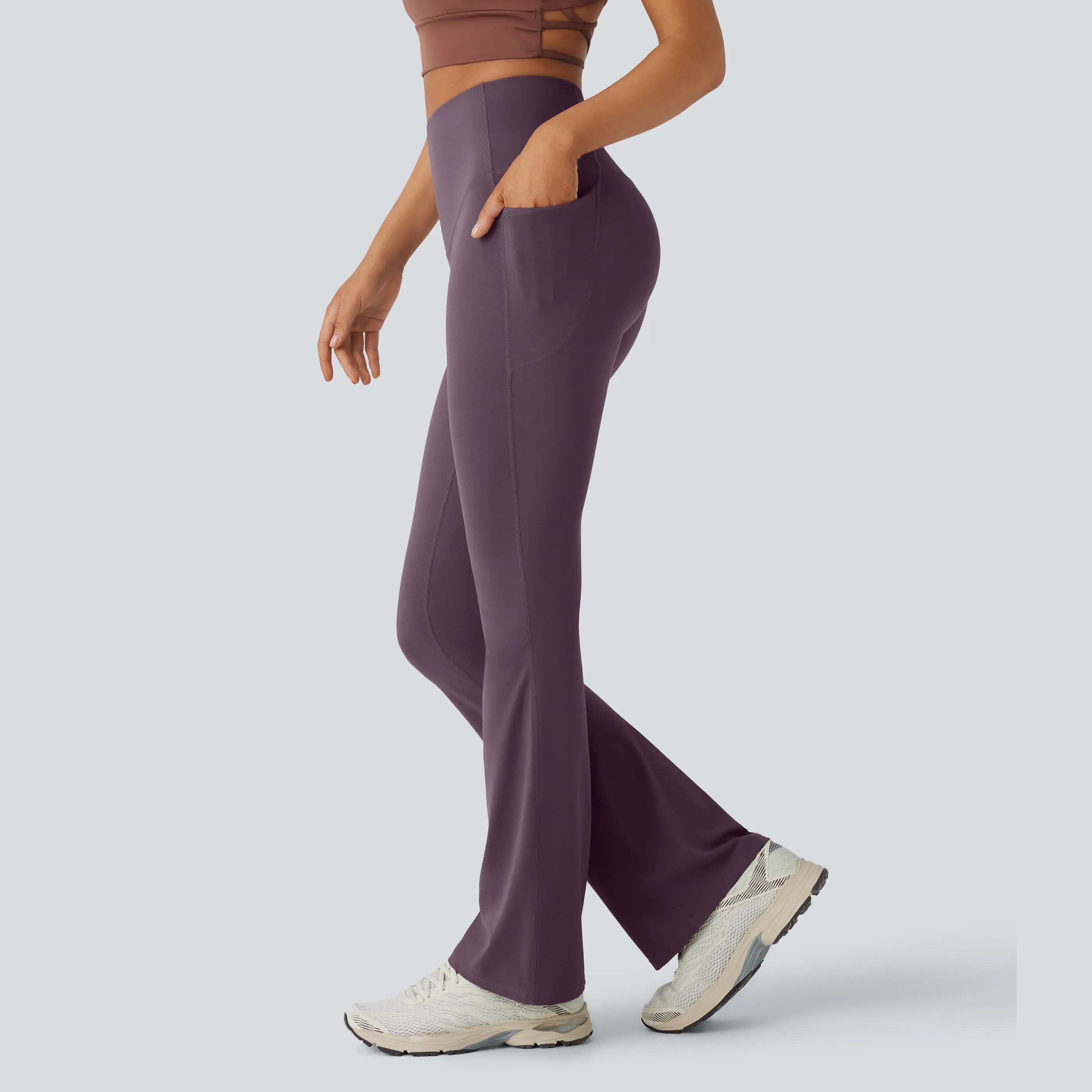 UltraSculpt High Waisted Tummy Control Pocket Shaping Yoga Bootcut Leggings