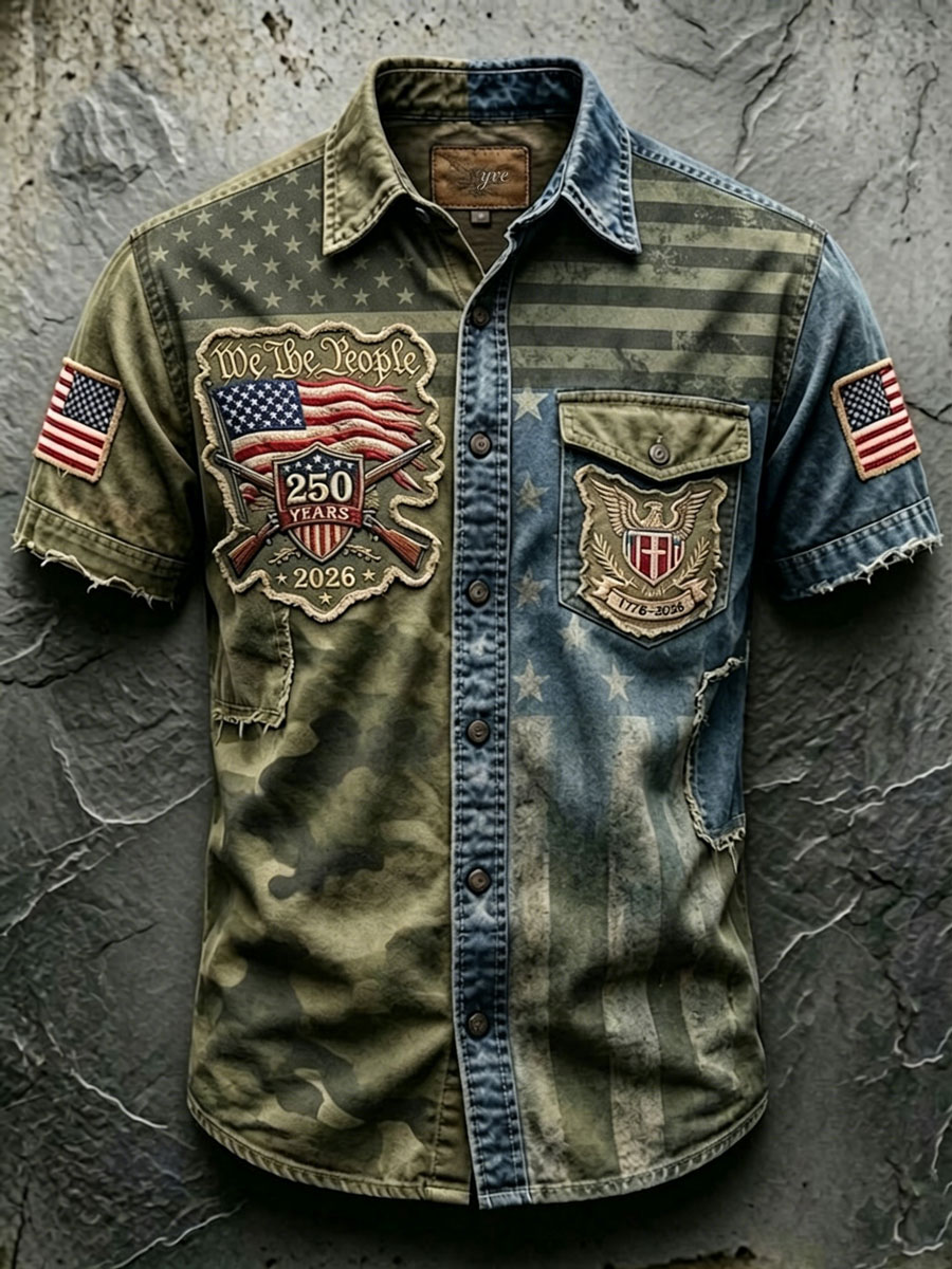 Men'S 250Th Anniversary National Faith Print  Shirt
