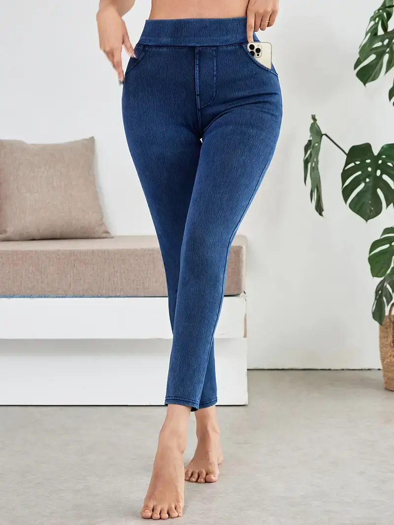 Women's High-Waisted Soft Stretch Cropped Pants with Pockets