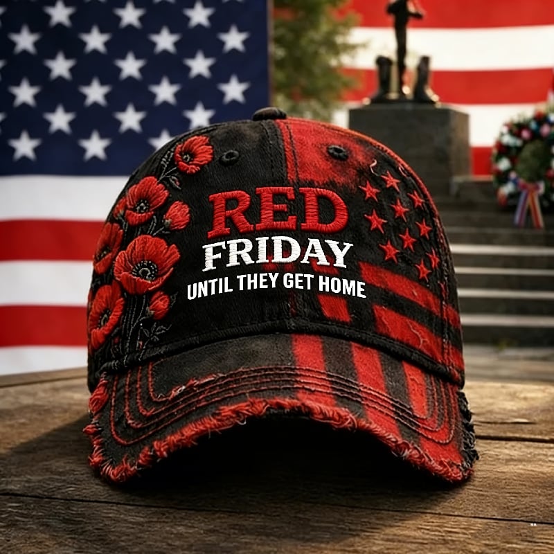 Unisex casual red Friday print hat