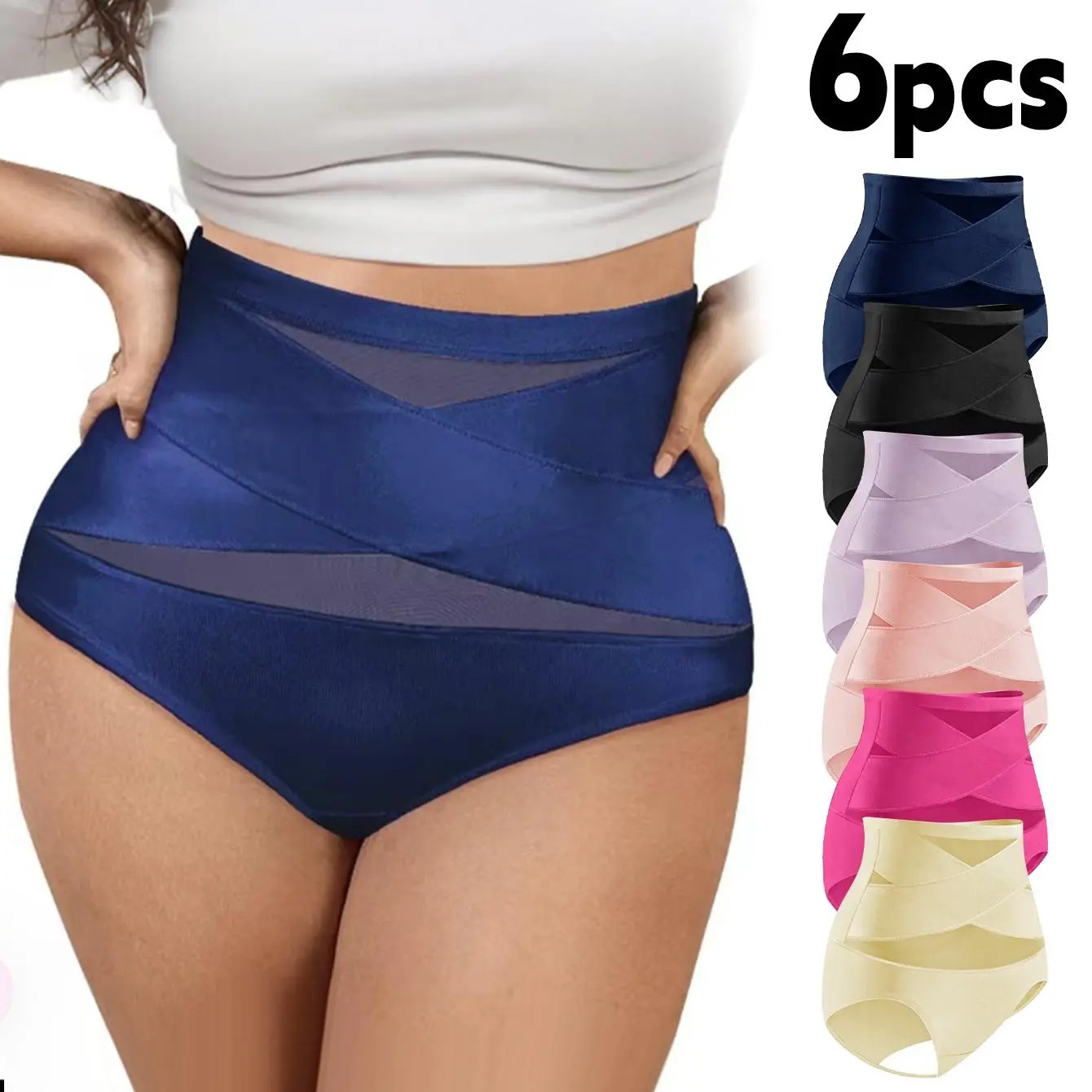 Women's Mid Waist Seamless Shapewear Shorts Multipack Tummy Control Butt Lifting Stretchy Body Shaping Underwear