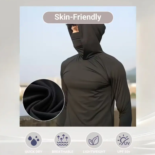 Men's Casual Hooded Pullover 6-Pack — Slim Fit, Long Sleeve, UPF Sun Protection, Lightweight & Breathable
