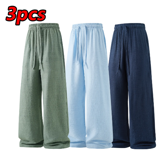 Men's Lightweight Retro Casual Summer Trousers | Loose Fit, Cool and Comfortable