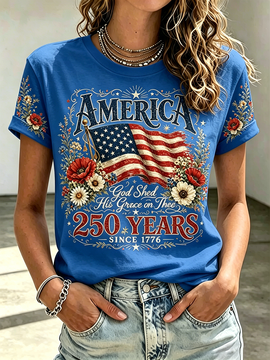 250Th Anniversary Printed Round Neck Top In The United States