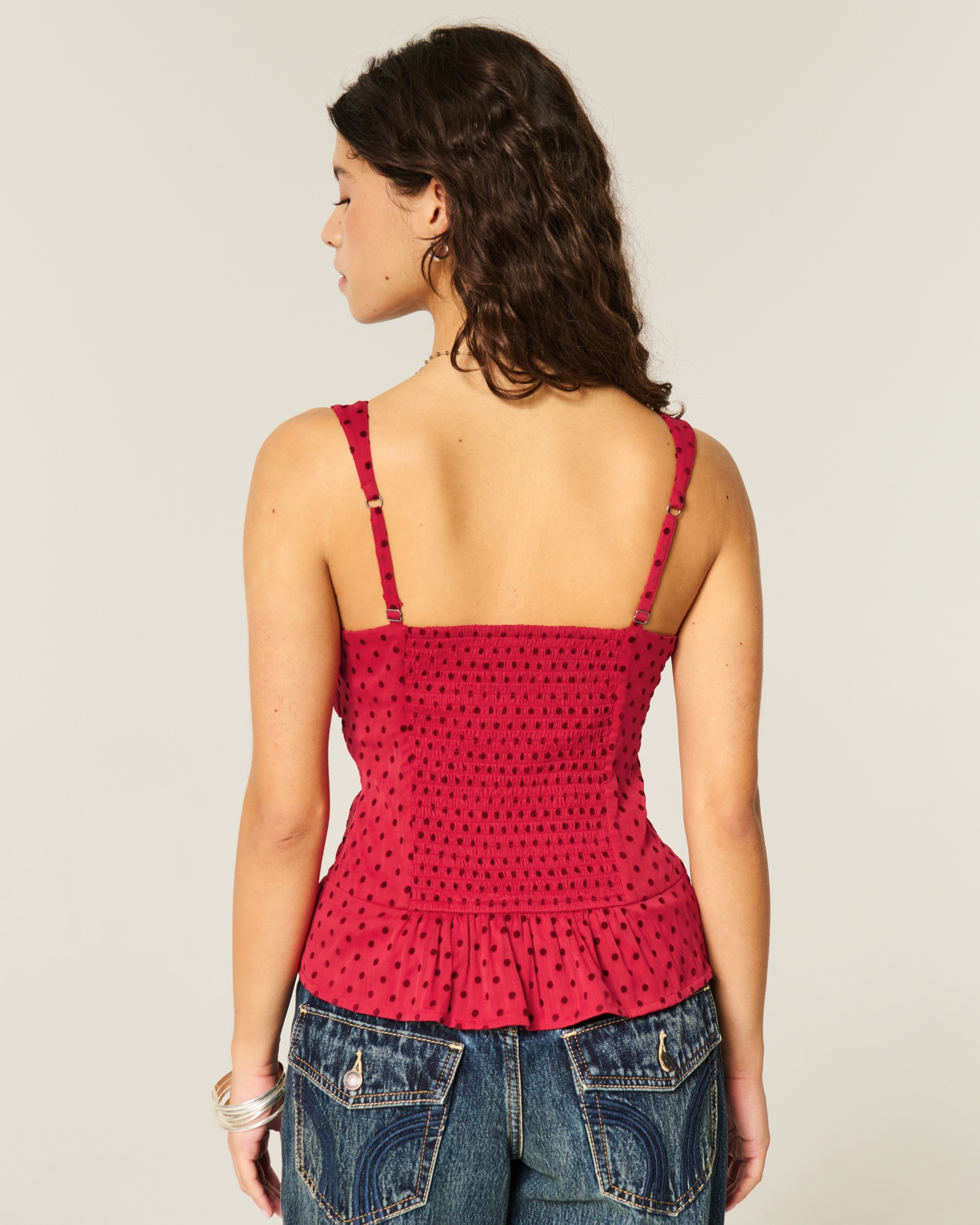 Lace Trim Chiffon Tank