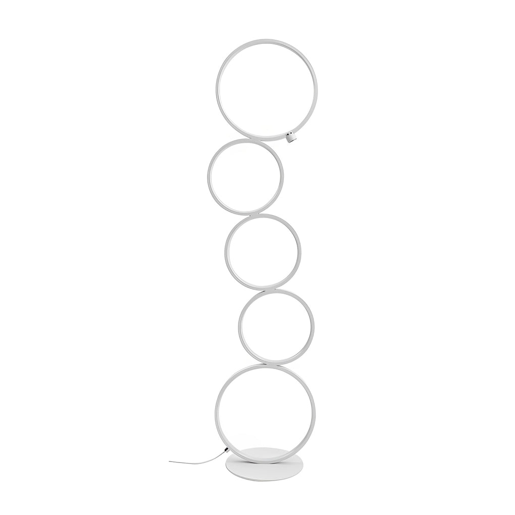 5 Circles Creative Touch Dimming LED Black Modern Floor Lamp Standing Light