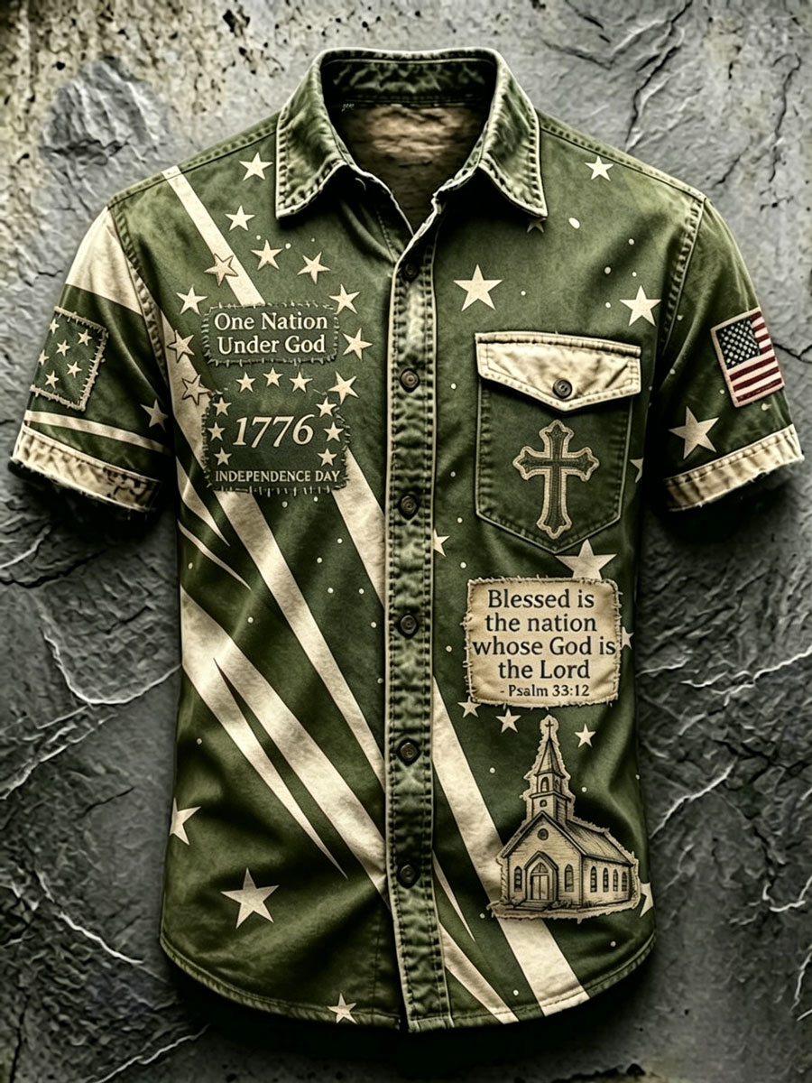Men'S 250Th Anniversary National Faith Print  Shirt