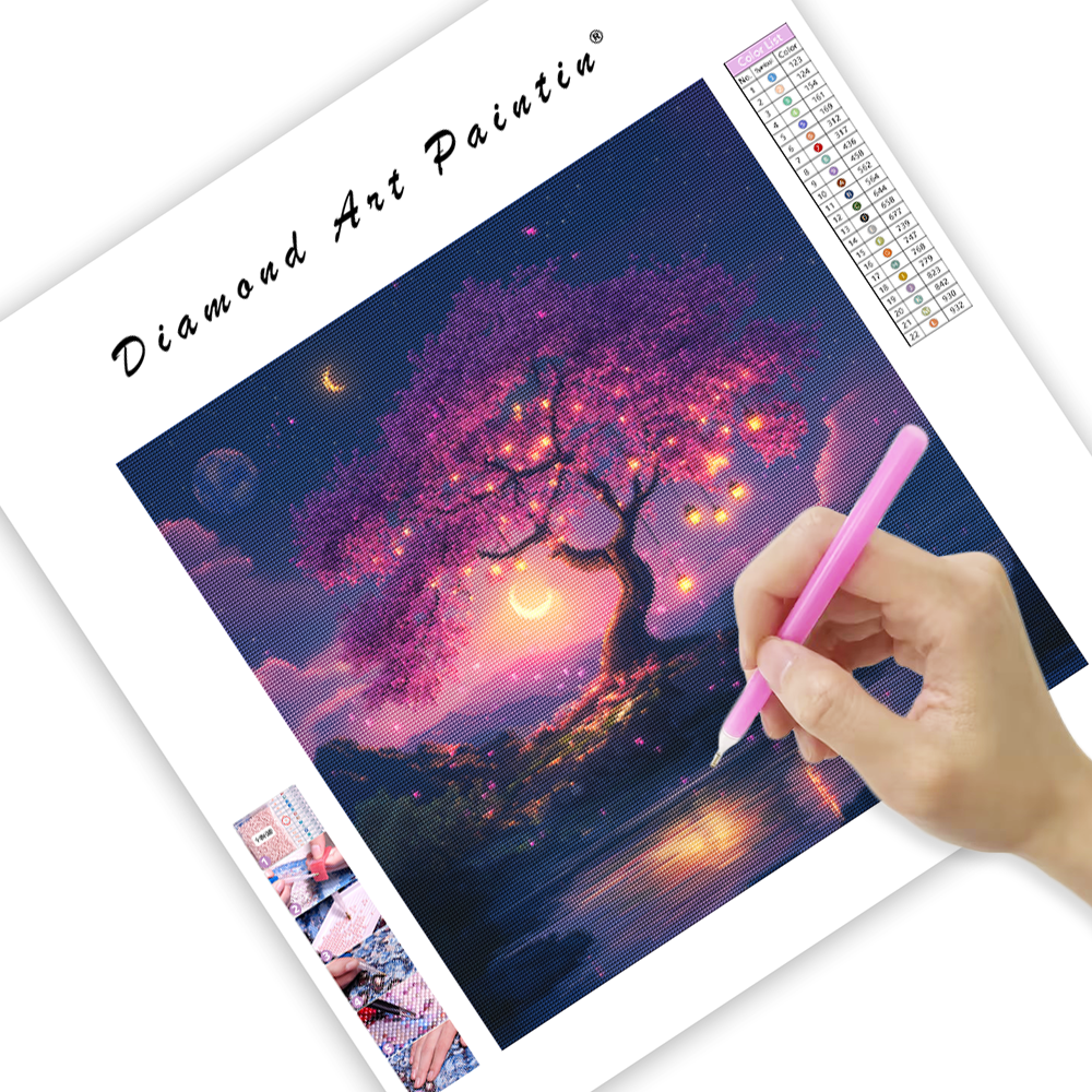 Magical Cherry Blossom Tree - Diamond Painting
