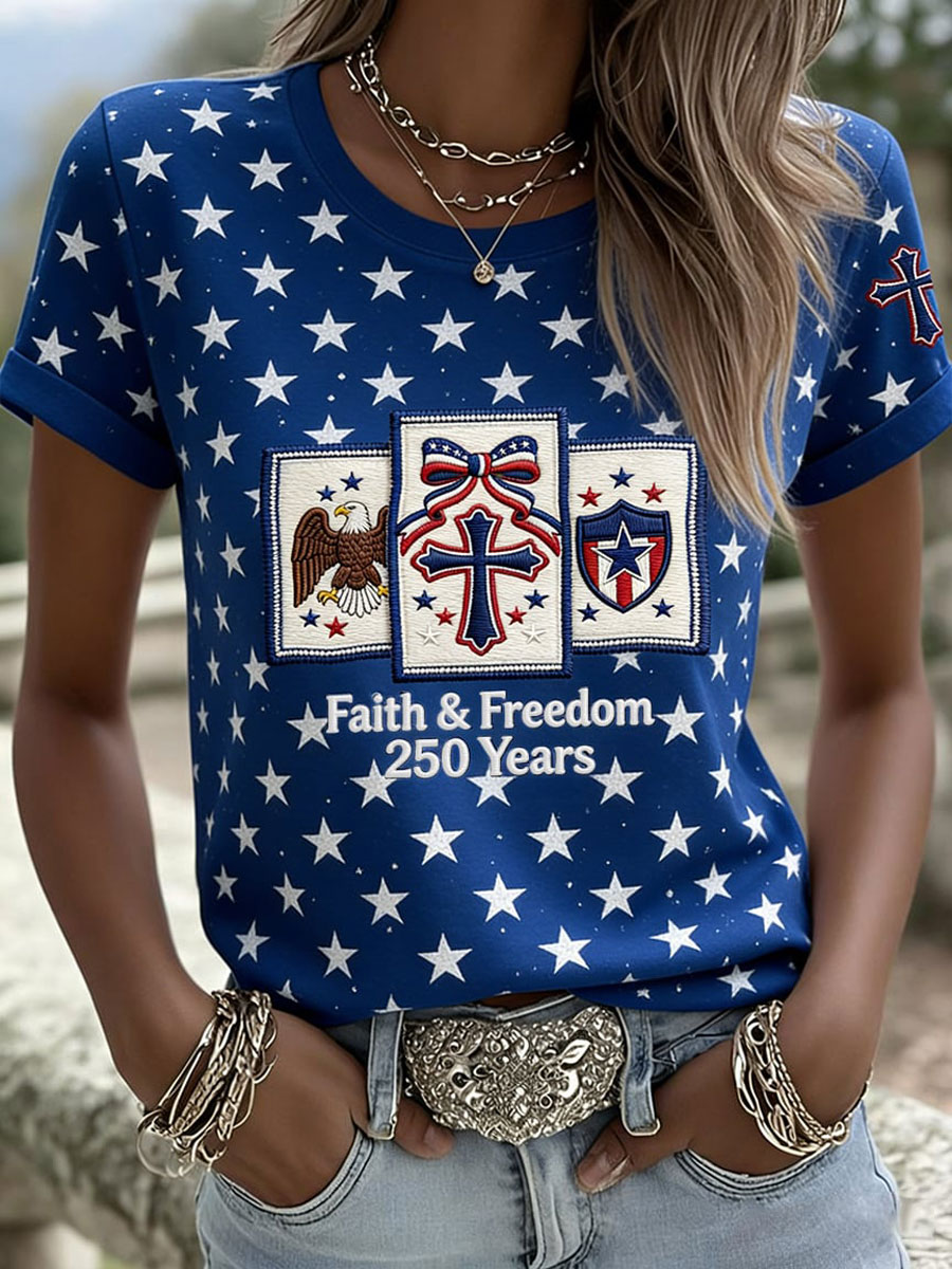 Women'S American 250Th Anniversary Faith & Freedom Short-Sleeve T-Shirt