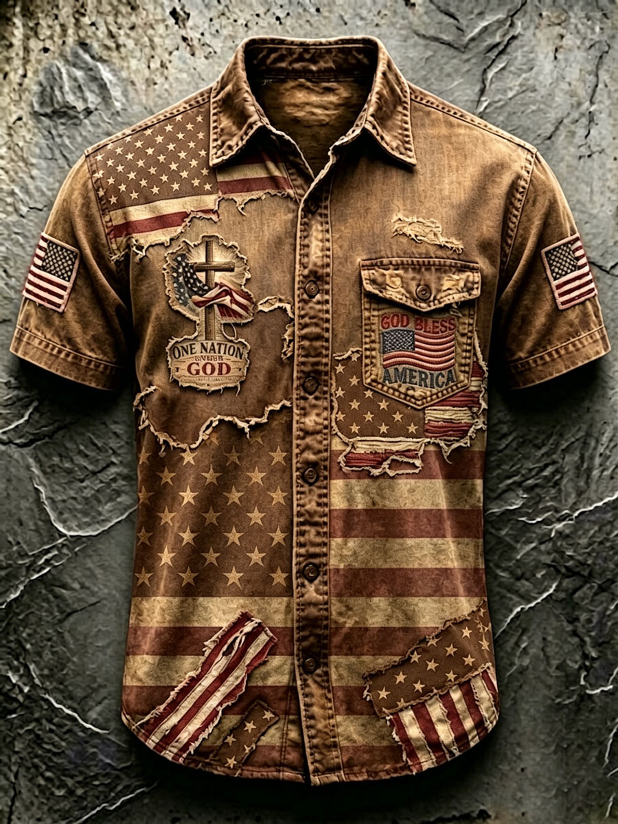 Men'S 250Th Anniversary National Faith Print  Shirt