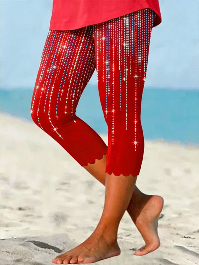Women's Retro American Flag Print Leggings