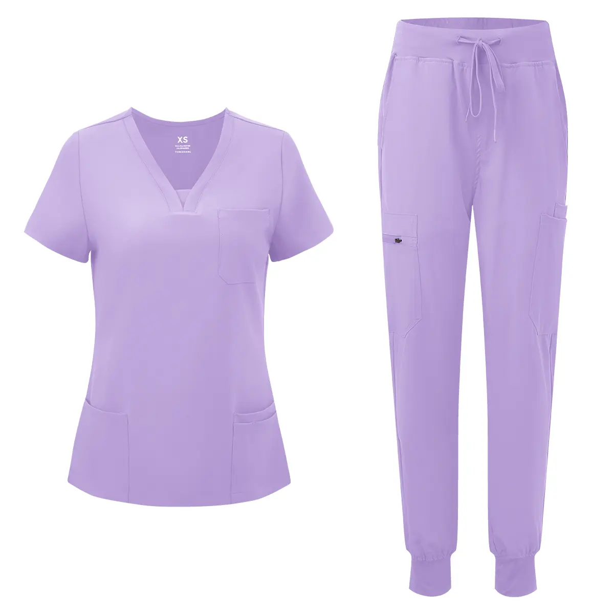 🔥🔥 Last Chance! 6 Sets for $24, Today Only! 🔥🔥 Women's V-Neck Scrub Top & 10-Pocket Cargo Workwear Uniforms Set – Basic Lady Workwear
