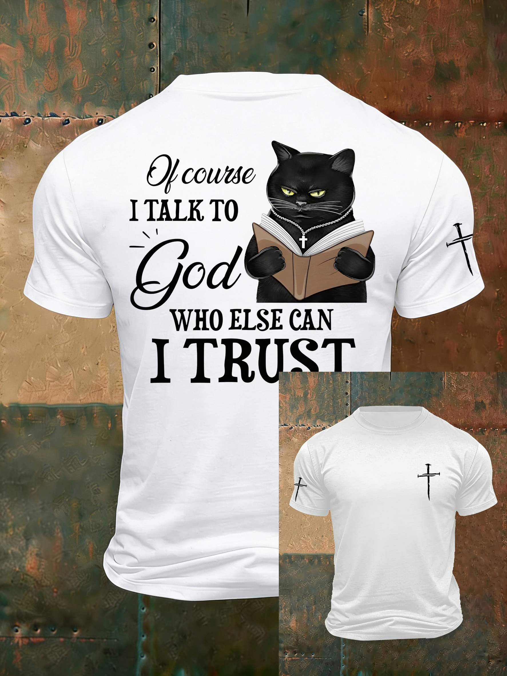 Men'S Casual Faith Jesus Letter Printed Round Neck T-Shirt