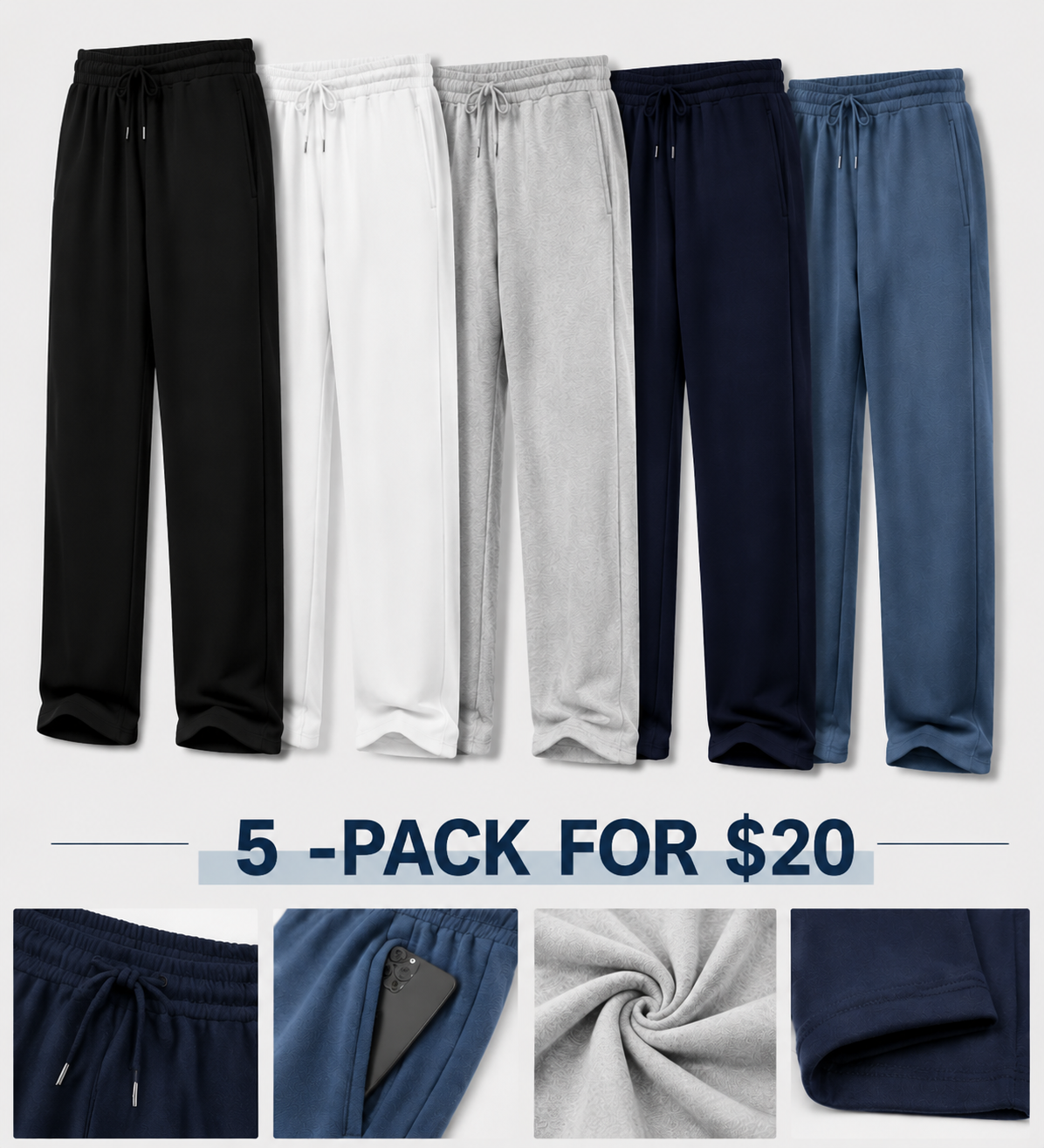 Men’s Heavyweight Fleece Open-Bottom Sweatpants – Classic Relaxed Fit Joggers (XS–5XL)