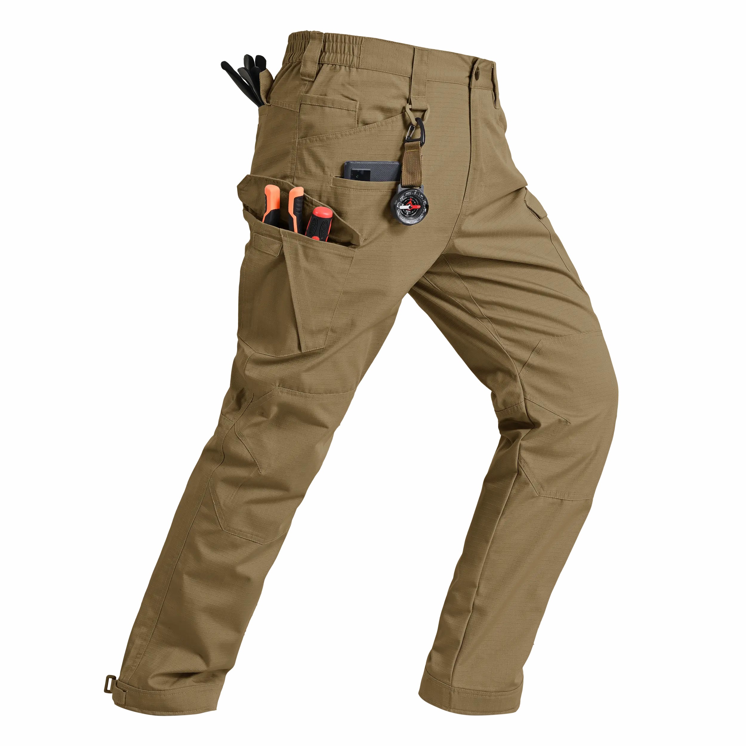 Men's Tactical Ripstop Pants Lightweight Water Resistant Cargo Hiking Work Pants