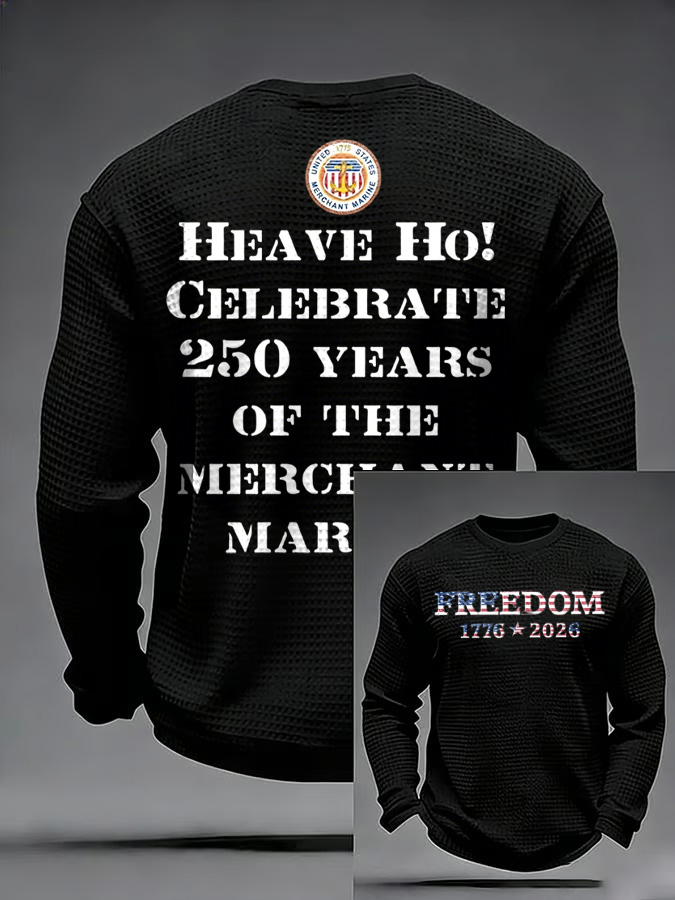 Unisex 250Th Anniversary Celebration Waffle Round Neck Long Sleeve T-Shirt